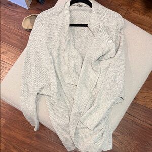 LOFT Textured Cream Cardigan Sweater